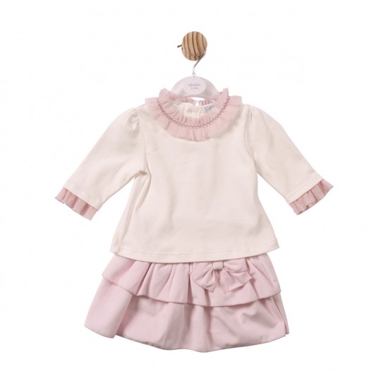 Mintini  AW26 Top and Skirt Ivory/pink MB7484
