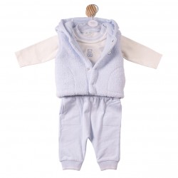 Mintini AW26 Blue/Ivory Top Pant and Gilet MB7305 Mintini AW26 Blue/Ivory Top Pant and Gilet MB7305