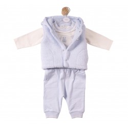 Mintini  AW26 Blue/Ivory Top Pant and Gilet MB7305