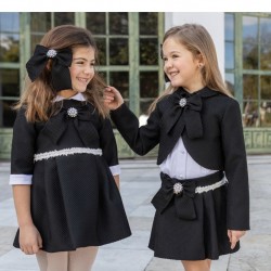 Naxos girls black skirt with bow detail 7858