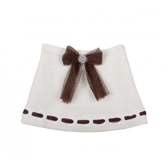 Naxos girls white skirt with beige bow 7855 Naxos girls white skirt with beige bow 7855