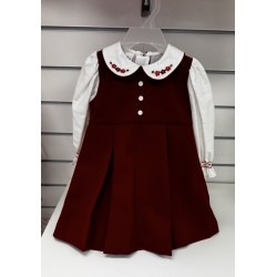 Pretty Originals AW26 Girls Red Dress with long sleeved Blouse BD2408A