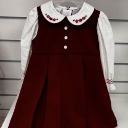 Pretty Originals AW26 Girls Red Dress with long sleeved Blouse BD2408A