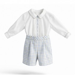 Pretty Originals AW26 Boys checked short set with long sleeved shirt - DL8186
