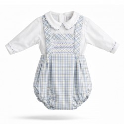Pretty Originals boys blue/green checked dungarees set DL08184 Pretty Originals boys blue/green checked dungarees set DL08184