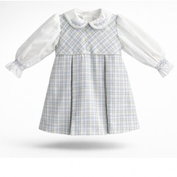 Pretty Originals blue/green checked pinafore dress BD02408 Pretty Originals blue/green checked pinafore dress BD02408