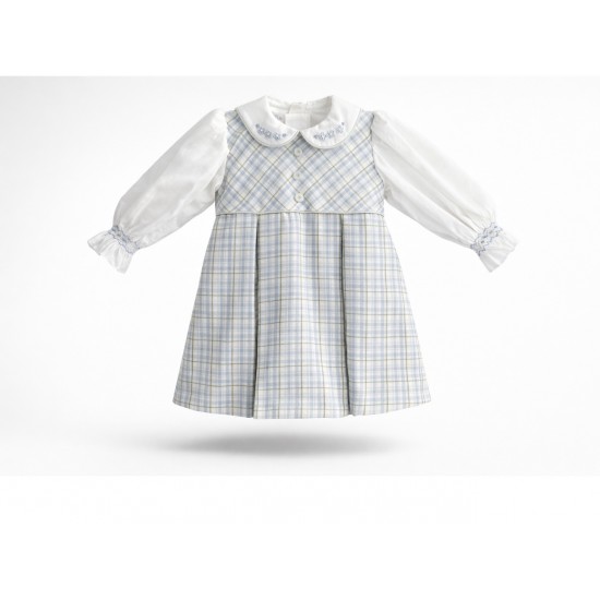 Pretty Originals blue/green checked pinafore dress BD02408