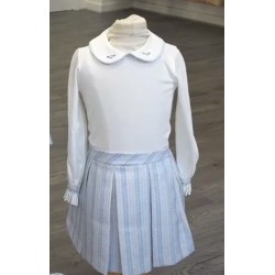 Pretty orignials blue/white long sleeved romper with matching skirt BD02414