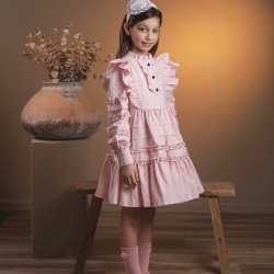 Rochy girls long sleeved pink ruffled dress 26462 Rochy girls long sleeved pink ruffled dress 26462