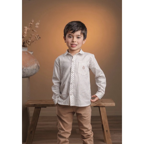 Rochy boys tan shirt and trouser set 26436