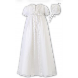 Sarah Louise white christening gown with daisy details 001055