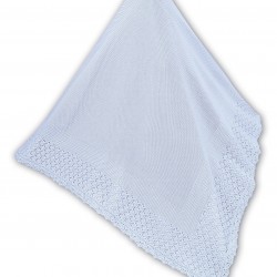 AW26 Sarah Louise knitted blue shawl 000008