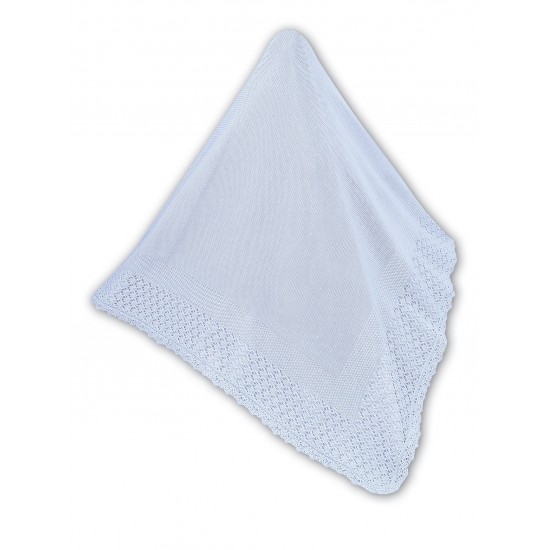 AW26 Sarah Louise knitted blue shawl 000008 AW26 Sarah Louise knitted blue shawl 000008