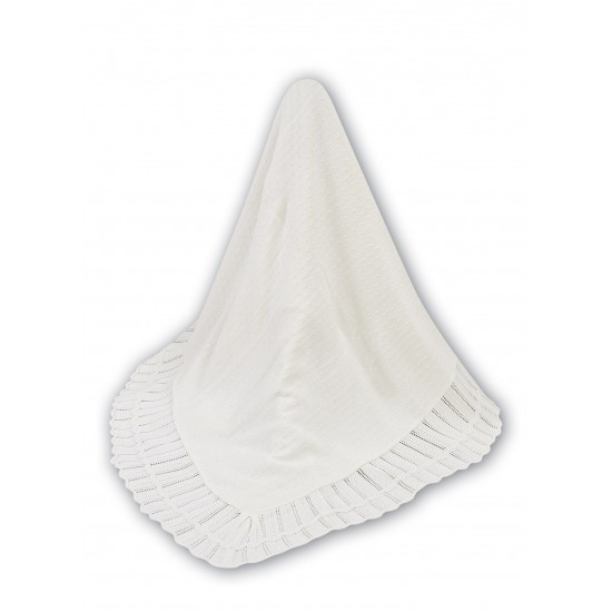 AW26 Sarah Louise knitted pink and white shawl 000006 AW26 Sarah Louise knitted pink and white shawl 000006