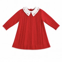 AW26 Sarah Louise girls red knitted dress 008262