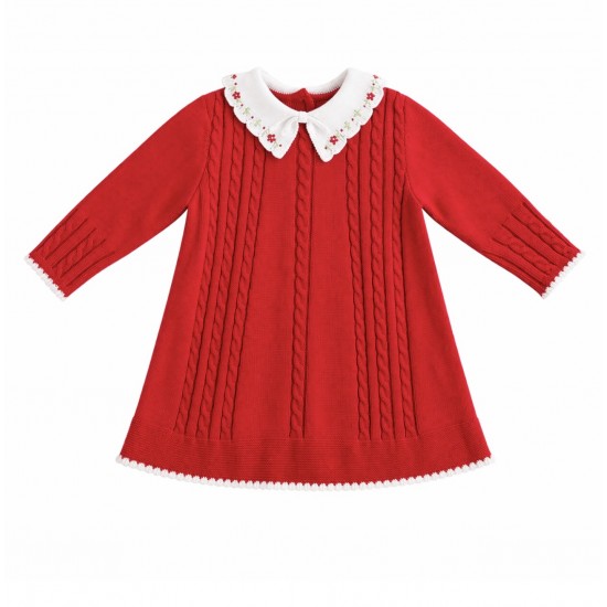Sarah Louise girls red knitted dress 008262 Sarah Louise girls red knitted dress 008262