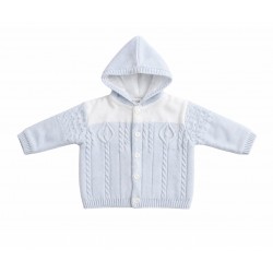 Sarah Louise boys pale blue/white knitted cardigan 008273