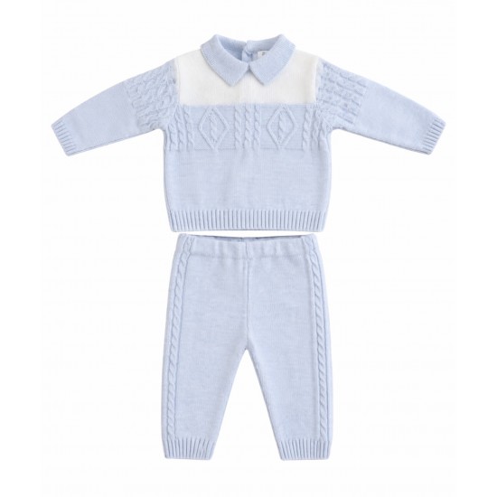 Sarah Louise boys pale blue/white knitted set 008276 Sarah Louise boys pale blue/white knitted set 008276