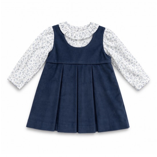 AW26 Sarah Louise Navy Pinafore 014983
