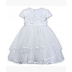 AW26 Sarah Louise 070074 Girls White Ceremonial Ballerina Dress