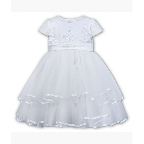 AW26 Sarah Louise 070074 Girls White Ceremonial Ballerina Dress AW26 Sarah Louise 070074 Girls White Ceremonial Ballerina Dress