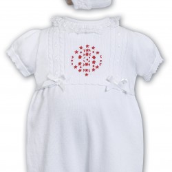 Sarah Louise white knitted romper with red embroidered detail c2000 Sarah Louise white knitted romper with red embroidered detail c2000