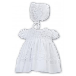 AW26 Sarah Louise white smock dress and bonnet 
