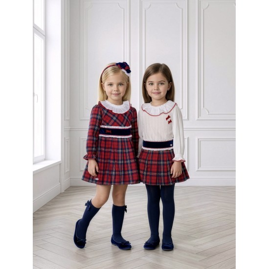 Miranda AW26 -Red Checked Girls Dress - 0230V