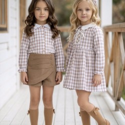 Miranda AW26 -Camel Girls Skort and Top - 02609-2-3 Miranda AW26 -Camel Girls Skort and Top - 02609-2-3