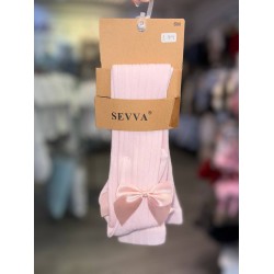 Girls Pink  Satin Bow Tights 