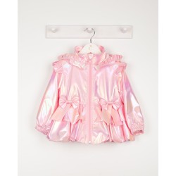 Caramelo SS22 Girls Pink Iridescent Balloon Summer Coat 262309
