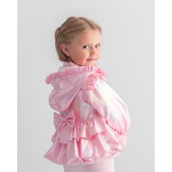 Caramelo SS22 Girls Pink Iridescent Balloon Summer Coat 262309