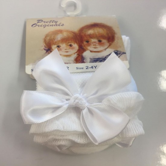 Pretty Originals  Girls White Ankle Sock SC30874