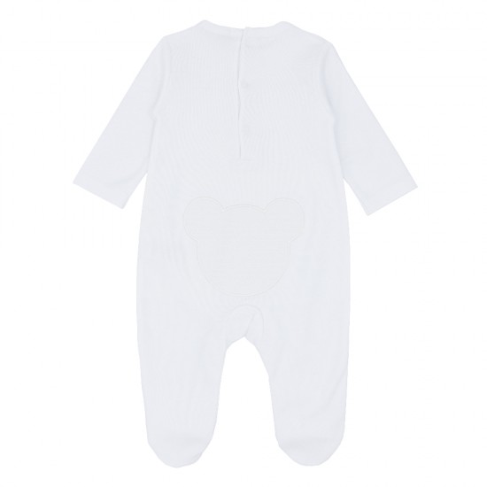 Blues Baby SS26 White Bear applique cotton all in one BB0204W