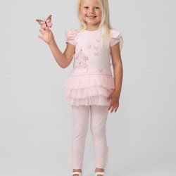 Caramelo Kids SS24 Girls Pink Pearl Vanity Legging Set 0114127