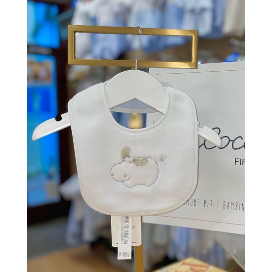 Coccodè SS24 WHITE & SKY BLUE Hippopotamus Bib C59605