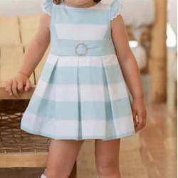 Miranda SS24 Baby Girl Mint Woven Dress 138-V