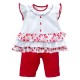 Pretty Originals SS24 Girls Red & White Floral Trouser Set BD02239E
