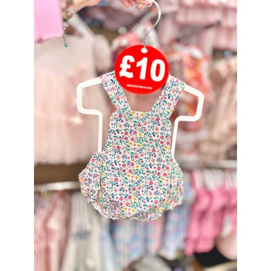 Baby Girl Floral Romper with ruffles 5423