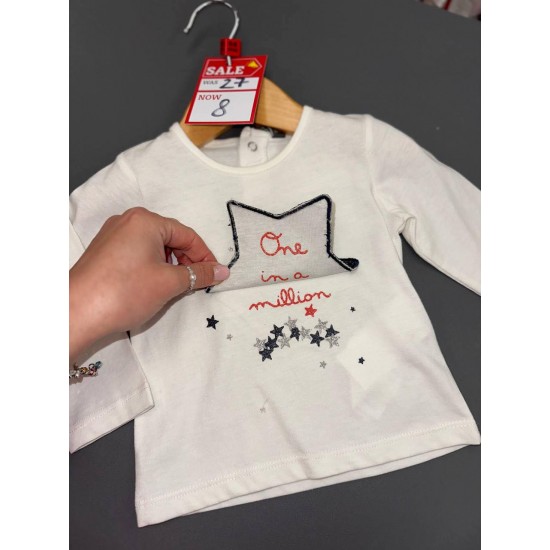 Baby Girl White One in a million long sleeved top 028-1014