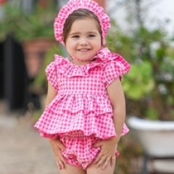 Babine SS25 Girls Pink check top and Knickers Set 2522016 Babine SS25 Girls Pink check top and Knickers Set 2522016