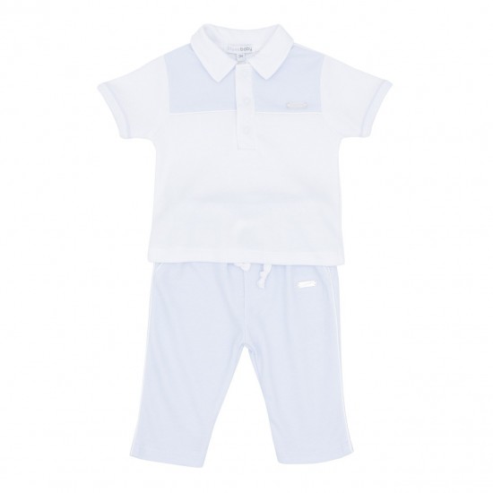 Blues Baby SS25 Boys Blue Polo and Trouser Set BB1872 Blues Baby SS25 Boys Blue Polo and Trouser Set BB1872