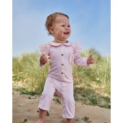 Caramelo Kids SS25 Girls Pink Swimsuit with Tulle Bow UPF50 349404