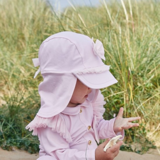 Caramelo Kids SS25 Girls Pink Tulle Bow Sunsafe hat UPF50 344515 Caramelo Kids SS25 Girls Pink Tulle Bow Sunsafe hat UPF50 344515