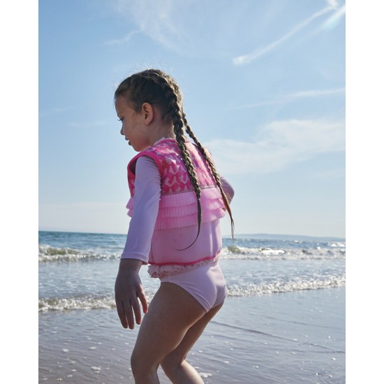 Caramelo Kids SS26 Girls Pink Safety Float Vest with Tulle Layering 359401