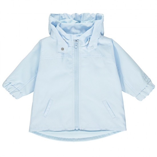 Emile et Rose SS25 Pale Blue Microfibre Jacket with plain hood and pockets 9312PB Emile et Rose SS25 Pale Blue Microfibre Jacket with plain hood and pockets 9312PB
