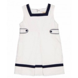 Kidiwi SS25 Girls White-Navy Dress 34132