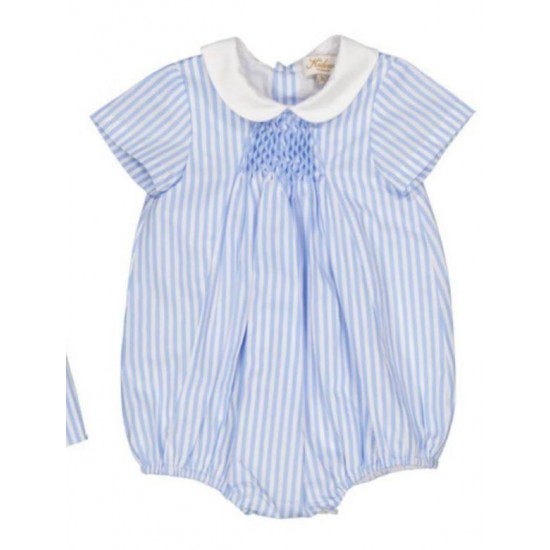 Kidiwi SS25 Boys Sky Blue Striped Romper 34304 Kidiwi SS25 Boys Sky Blue Striped Romper 34304