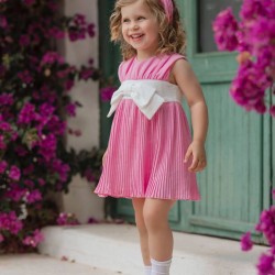Miranda SS25 Girls Pink Pleated Dress 237-V