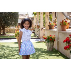 Rochy SS25 - Fluor Neon and Blue Checked Girls Skirt and Top 25364 Rochy SS25 - Fluor Neon and Blue Checked Girls Skirt and Top 25364